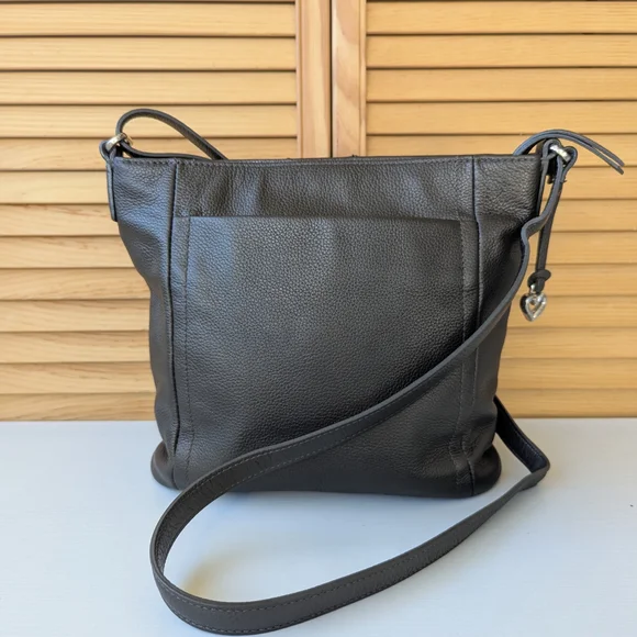 Brighton Black Crossbody Bag with Silver Accents - Picture 5 of 13